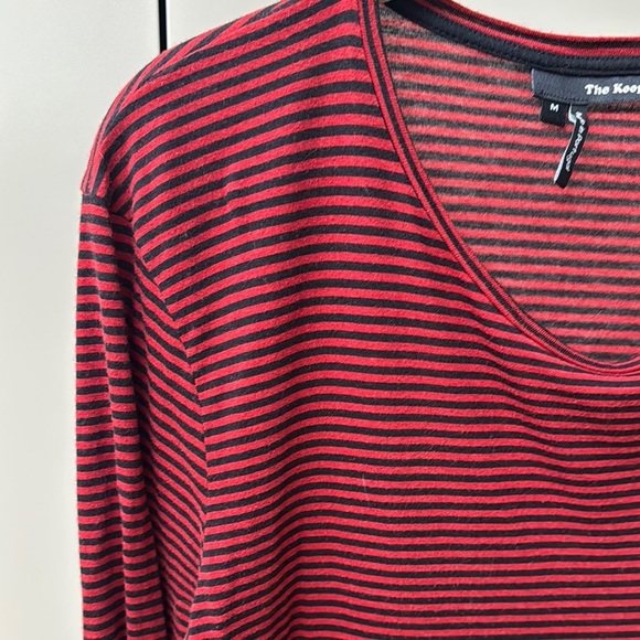 The Kooples KW14 Red and Black Striped Top - Picture 2 of 8